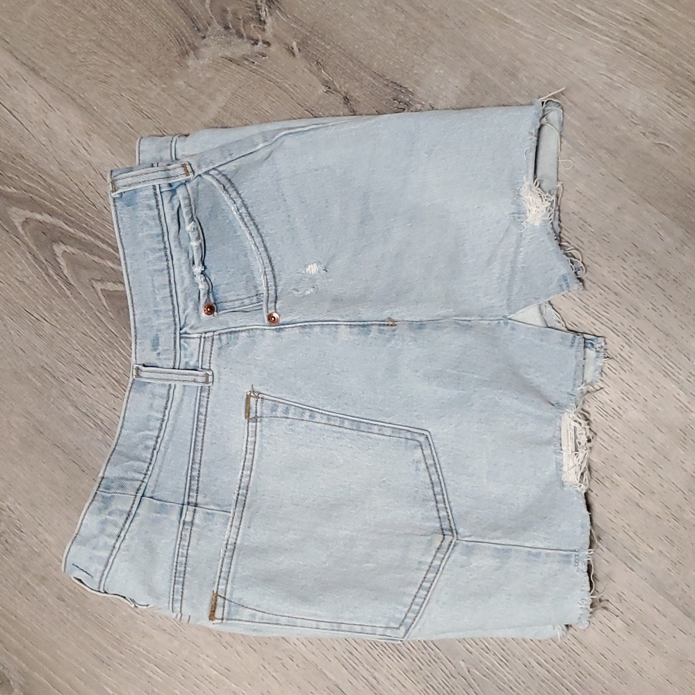 Abercrombie Fitch blue distressed the cutoff high rise short size 32/14